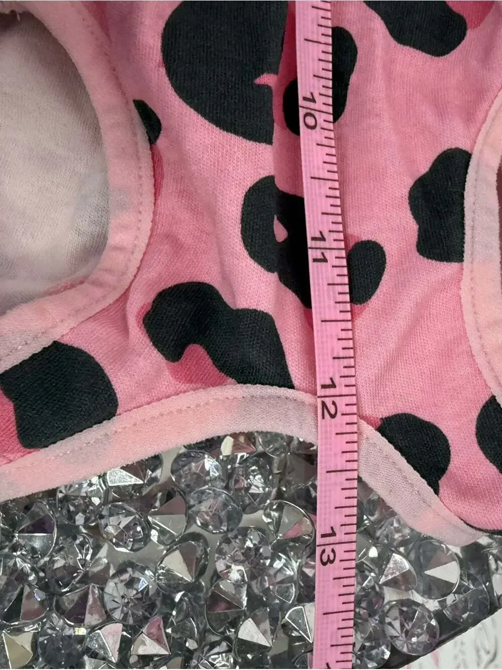 Animal onsie tshirt legs Pink Leopard Print Dog Tee with Ribbed Collar